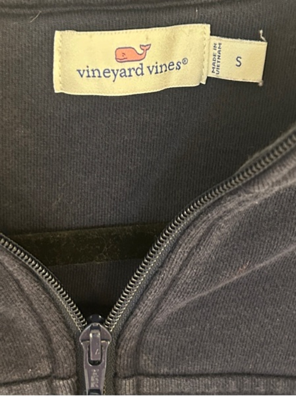 Vineyard Vines Cotton Navy Quarter-Zip Pullover - Picture 3 of 10